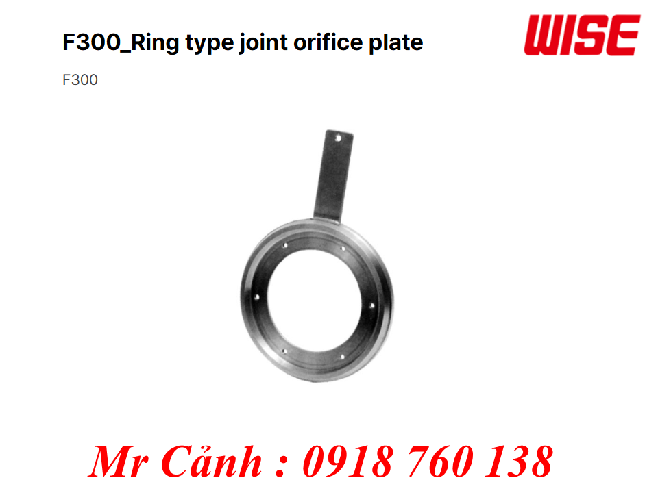 F300 Ring Type Joint Orifice Plate – Tấm Đo Lưu Lượng Orifice Dạng Ring Type Joint