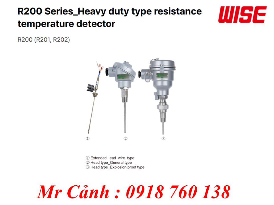 Cảm biến nhiệt độ điện trở RTD dòng R200 Series