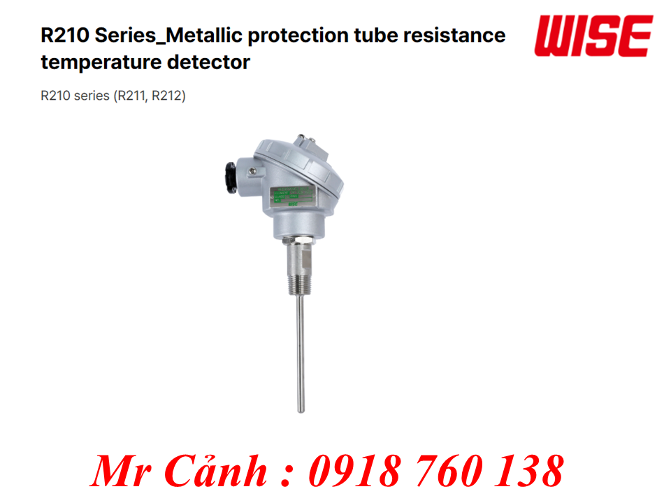 Cảm biến nhiệt độ điện trở RTD ống bảo vệ kim loại dòng R210