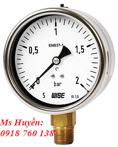 Đồng hồ áp suất WISE P253 (Vỏ inox chân đồng)