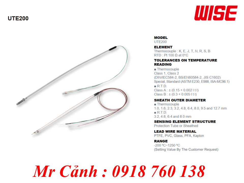 Cảm biến nhiệt độ UTE200 giải pháp đo nhiệt chính xác cao