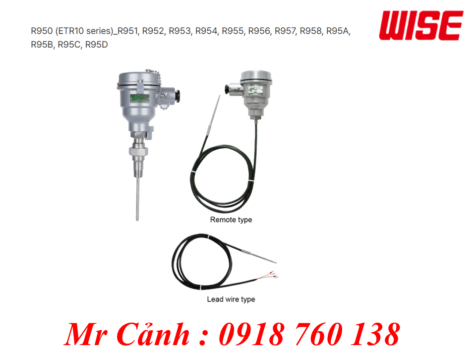 Cảm biến nhiệt độ chống cháy nổ R950 ETR10 Series