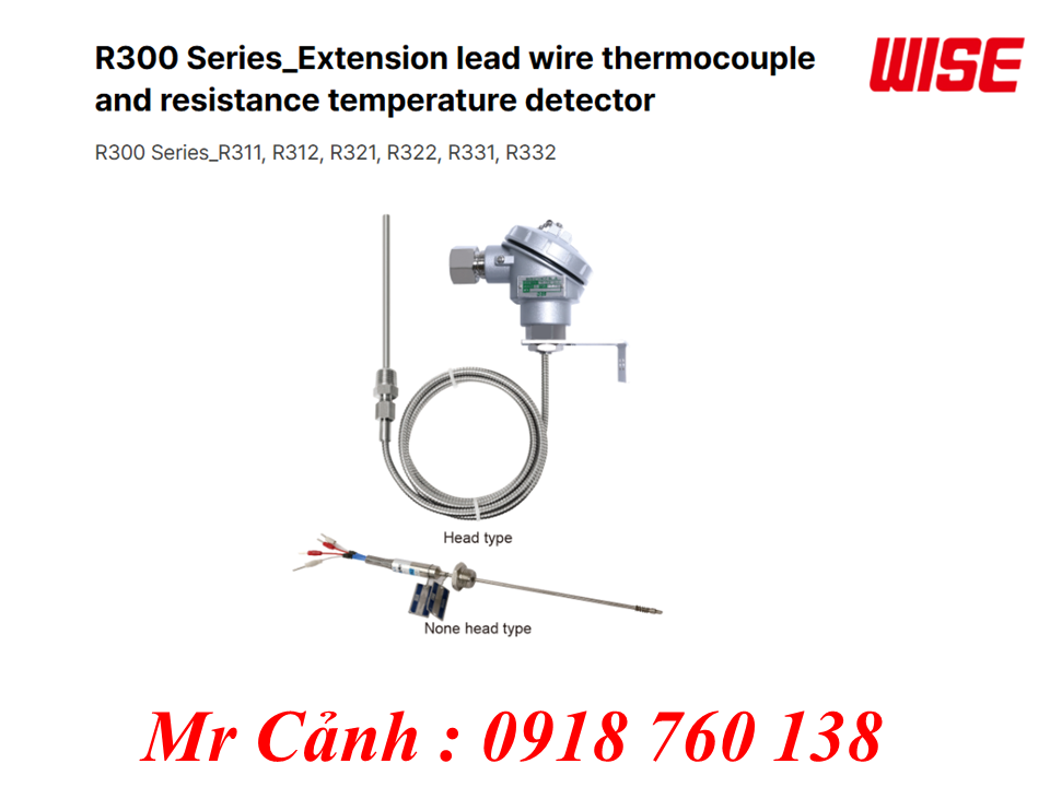 R300 Series Dây nối mở rộng cảm biến nhiệt Thermocouple và RTD