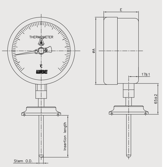 Đồng hồ nhiệt độ WISE T123