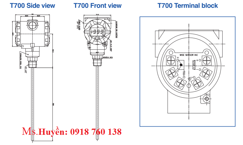 Đồng hồ nhiệt độ điện tử WISE T700